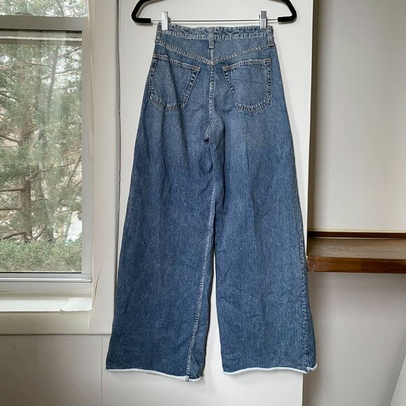 Rag & Bone Miramar Sofie Wide Leg Pant Sweatpant Jeans in Kimber Blue 24 - Picture 6 of 11